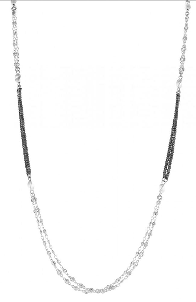 Double Layer Necklace CZ Stations