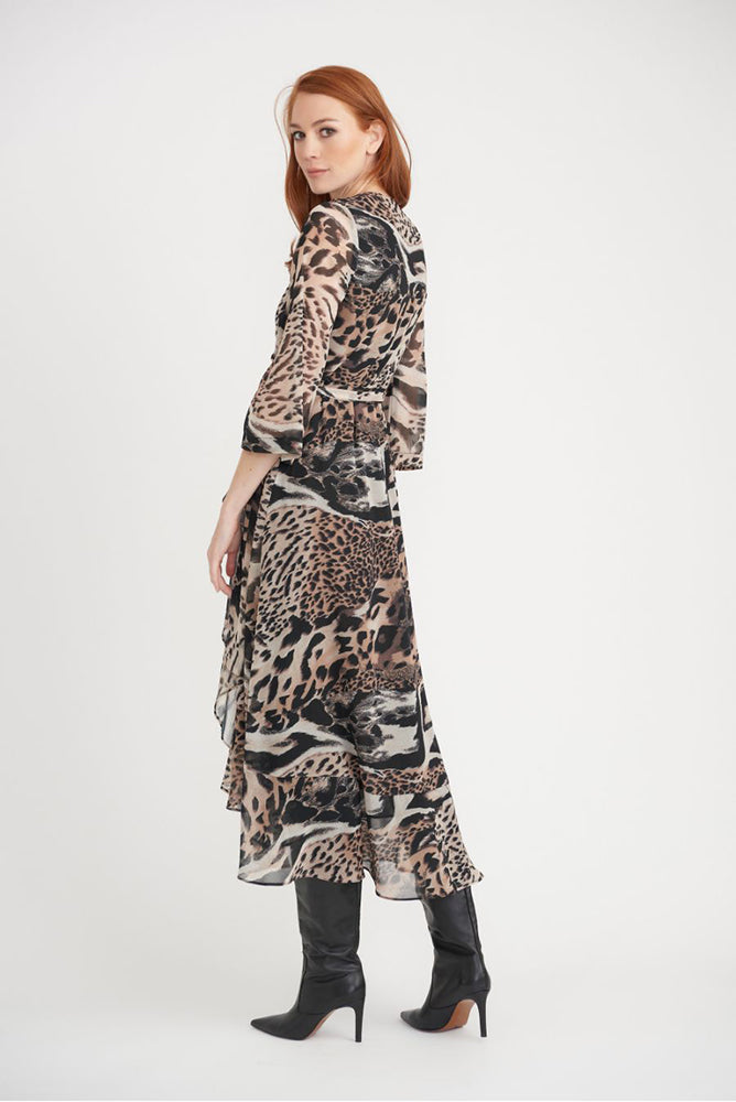 Side Gather Animal Print Dress