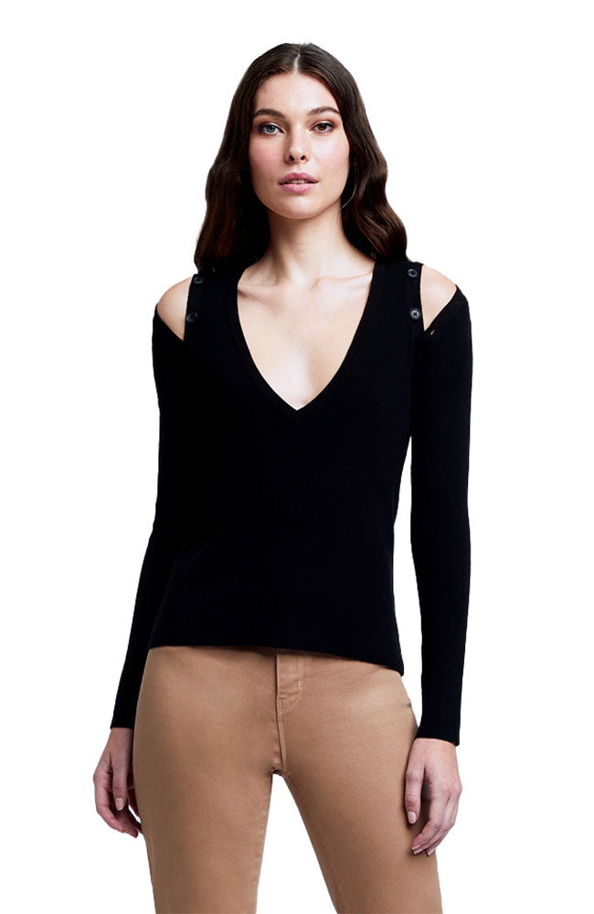 Addie Shoulder Button Sweater