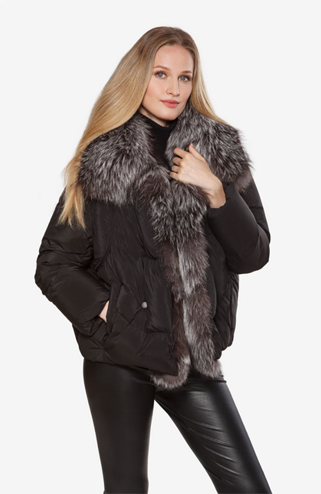 Down Filled Silver Fox Trim Jacket