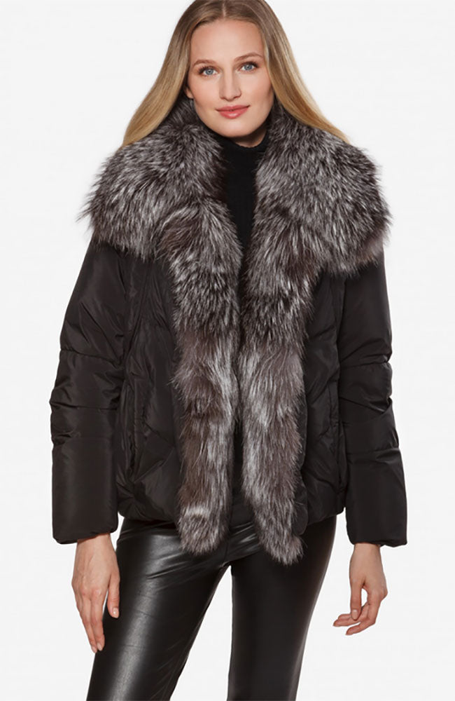 Down Filled Silver Fox Trim Jacket