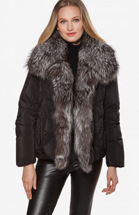 Down Filled Silver Fox Trim Jacket