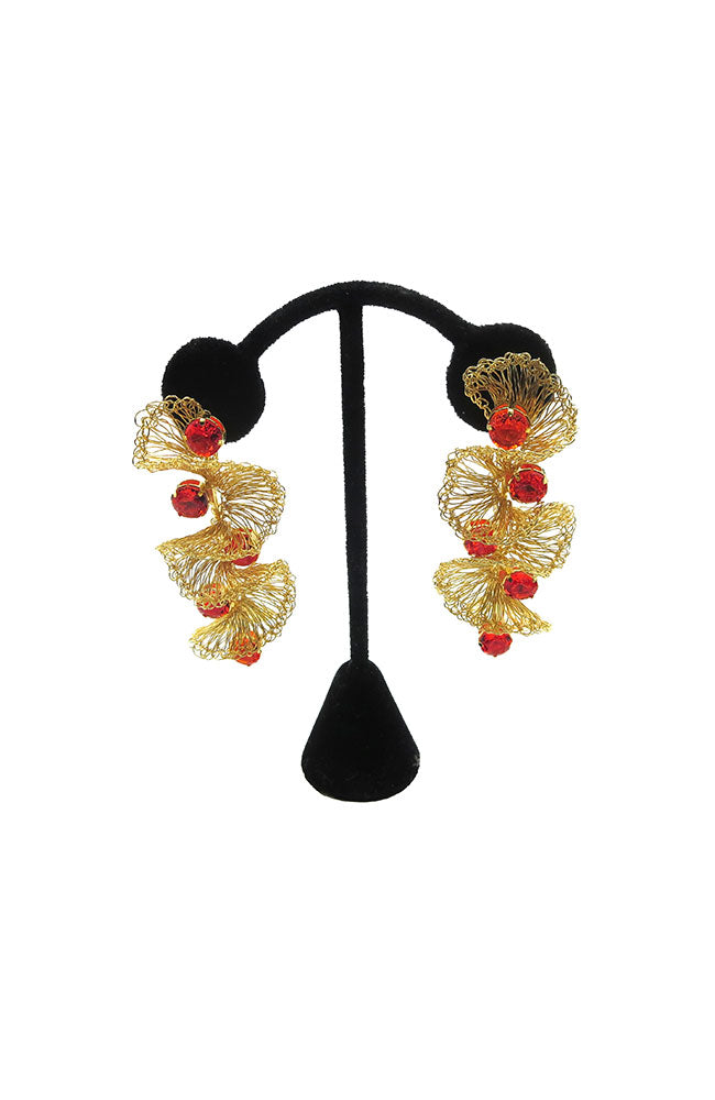 Coral Prisma Ruffled Earring