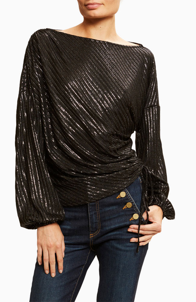 Annie Foil Rib Knit Top