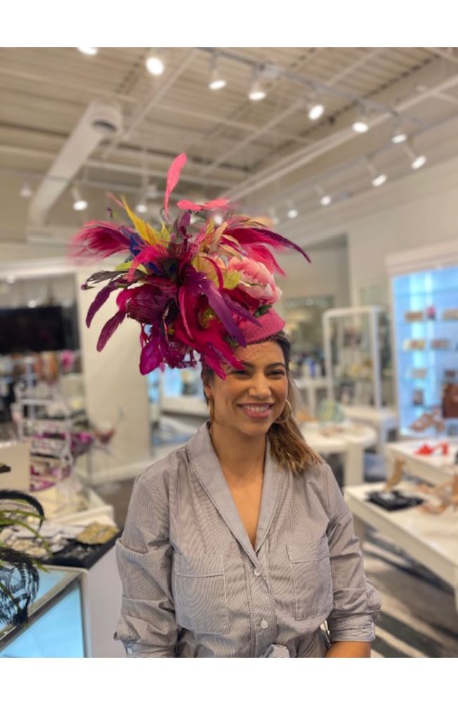 Complete Fuschia Yellow Pink Floral Fascinator