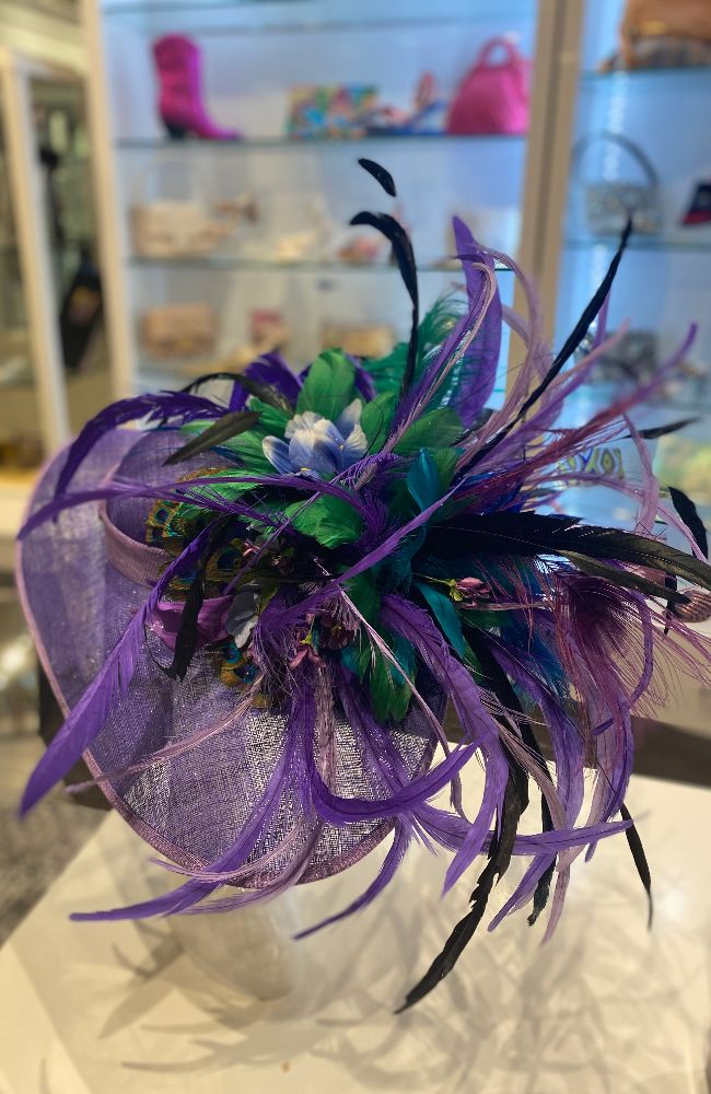 Fabulous Hat Purple Feathers