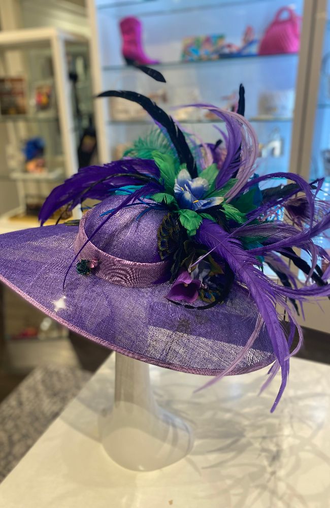 Fabulous Hat Purple Feathers