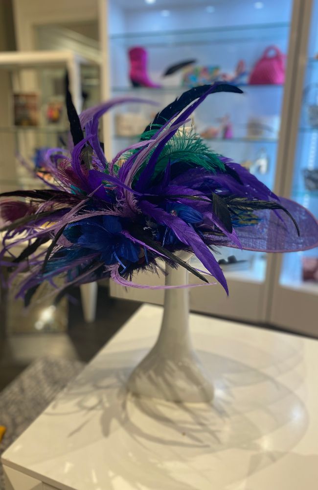 Fabulous Hat Purple Feathers