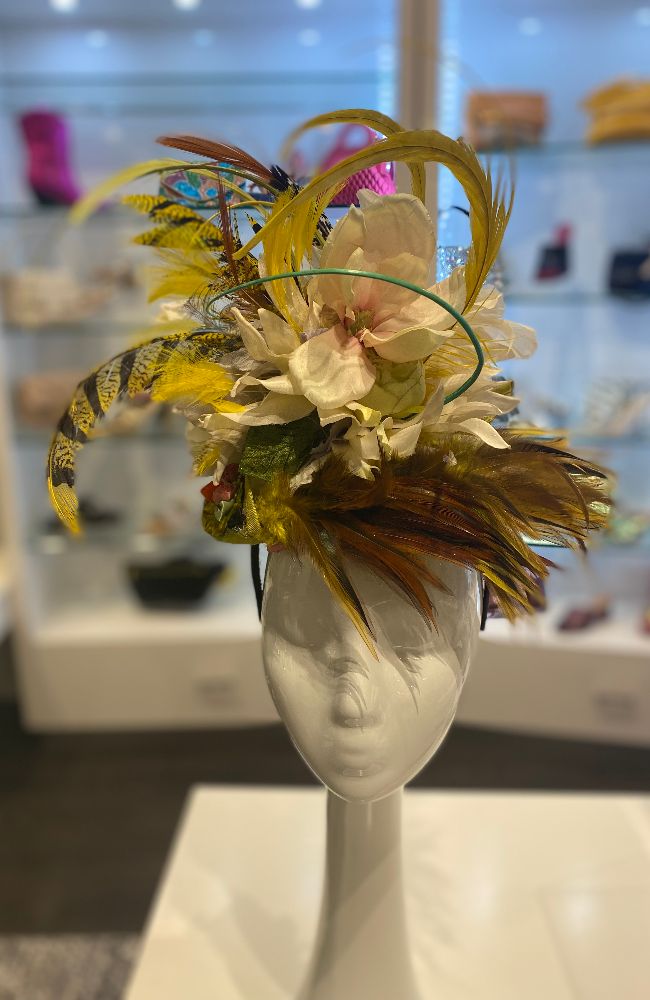 Maddie Fascinator Yellow