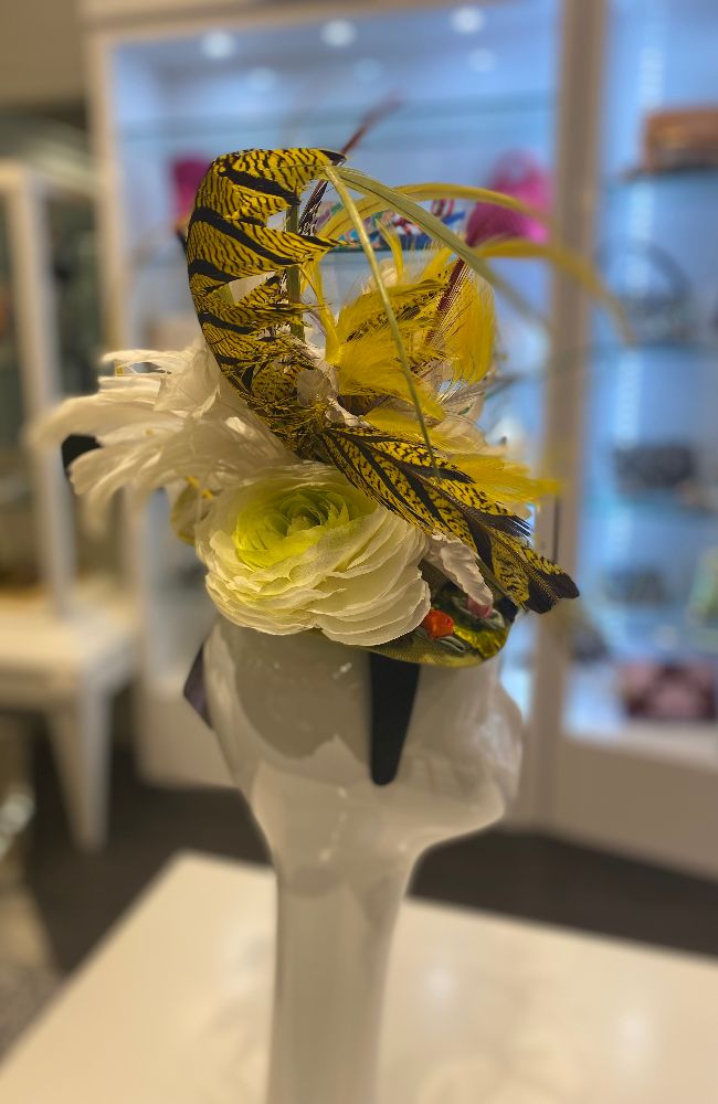Maddie Fascinator Yellow