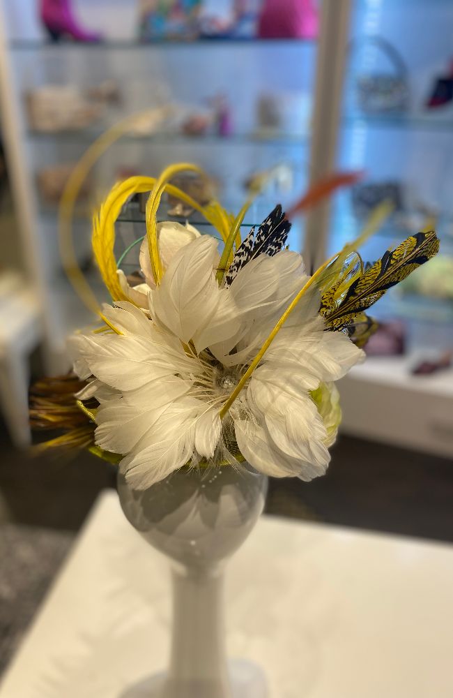 Maddie Fascinator Yellow