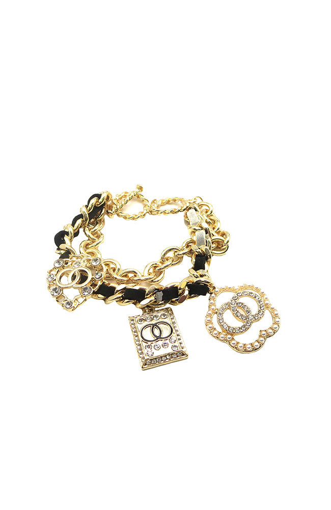 2 Row Multi Charm Bracelet