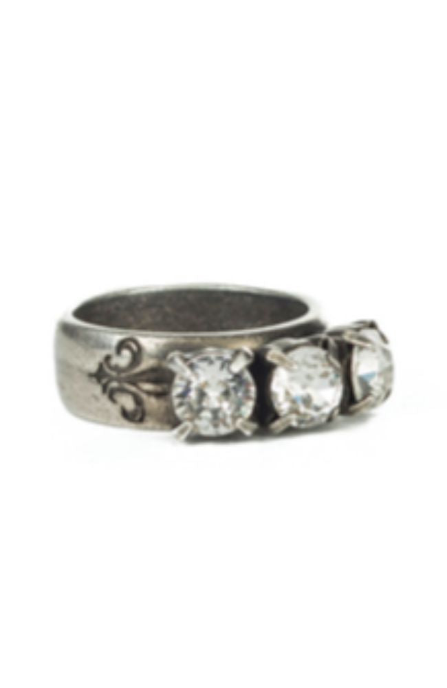 Triple Silver Swarovski Crystal Band