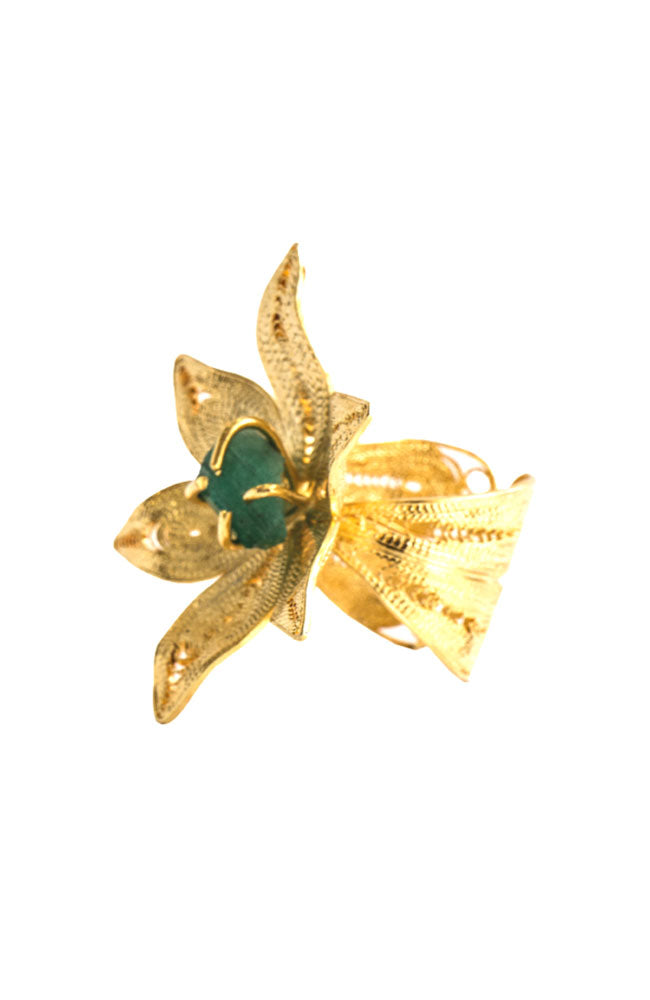 Filigree Ring 24k Flower