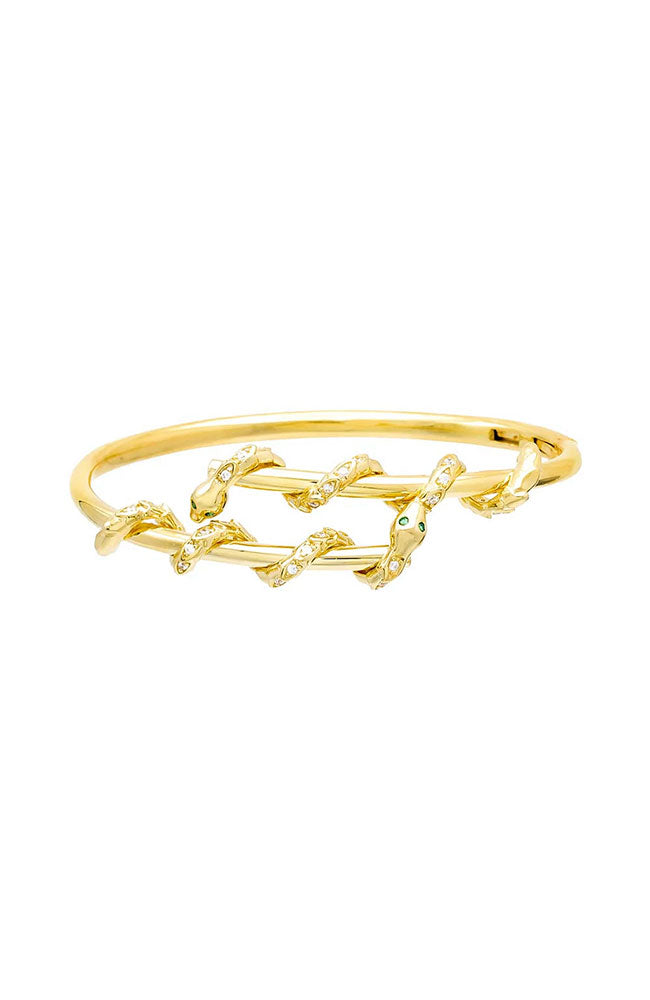 Snake CZ Bangle in Gold
