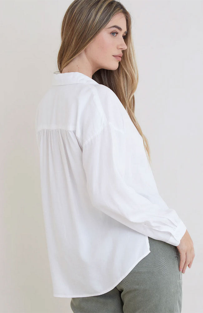 Office Long Sleeve Hi Low Hem Shirt