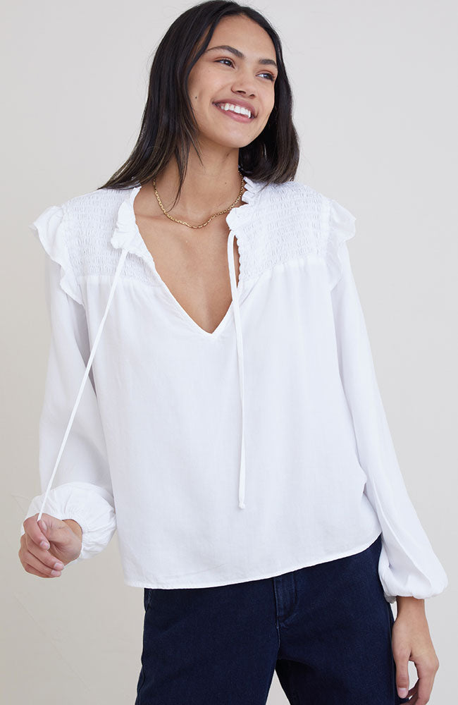 Long Sleeve Smocked Top