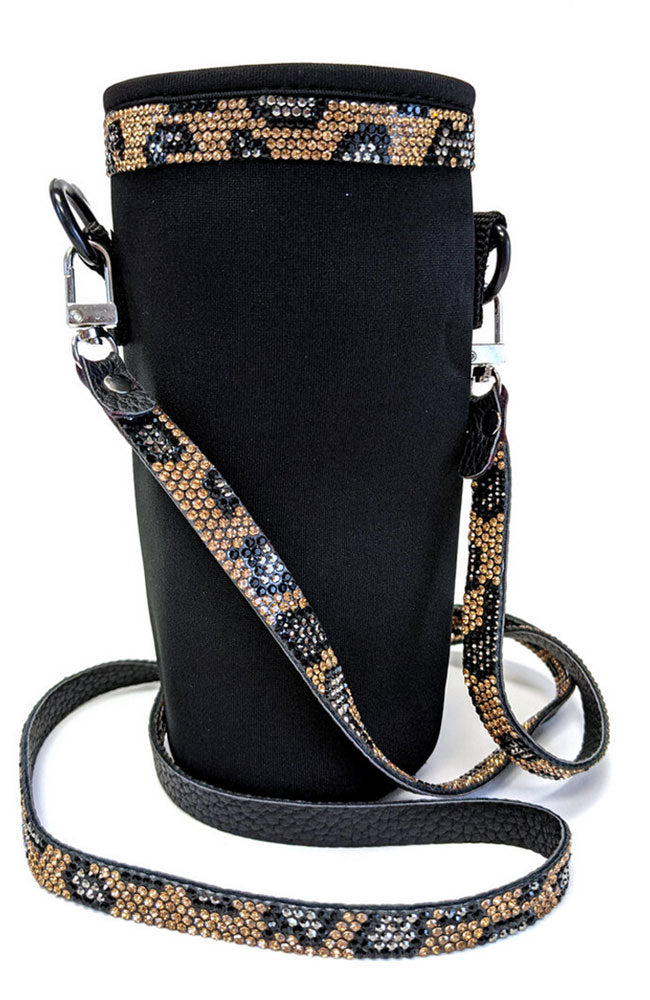 Bubbles Bling Bottle Case Leopard Gold