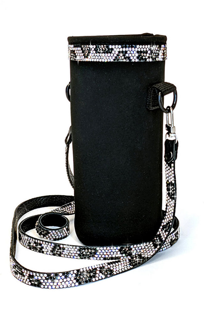 Bubbles Bling Bottle Case Leopard Silver