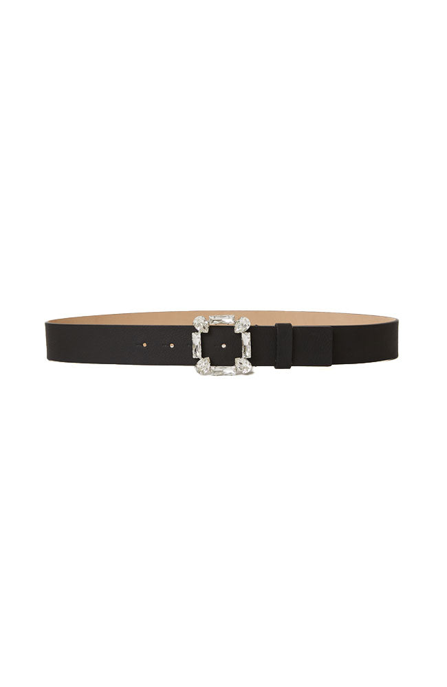 Esma Black Belt Silver CZ Buckle