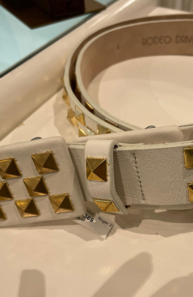 B Roger 2.5" Belt with Gold Pyramids