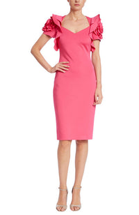 Rosette Sleeve Dress