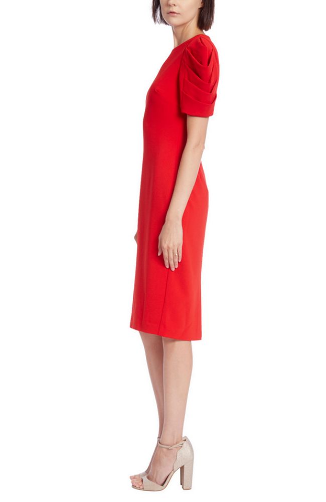 Pleated Drape Sleeve Dress