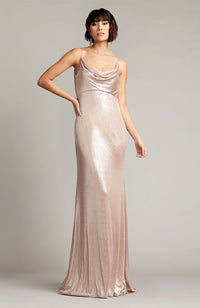 Ara Spaghetti Strap Cowl Neck Gown