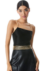 Harmon Drapey Chain Strap Slip Tank