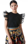 Garner Boxy Tee with Organza Sleeve