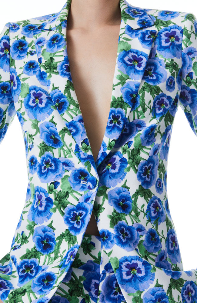 Macey Notch Collar Blazer in Perfect Pansy
