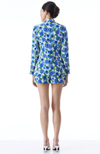 Macey Notch Collar Blazer in Perfect Pansy