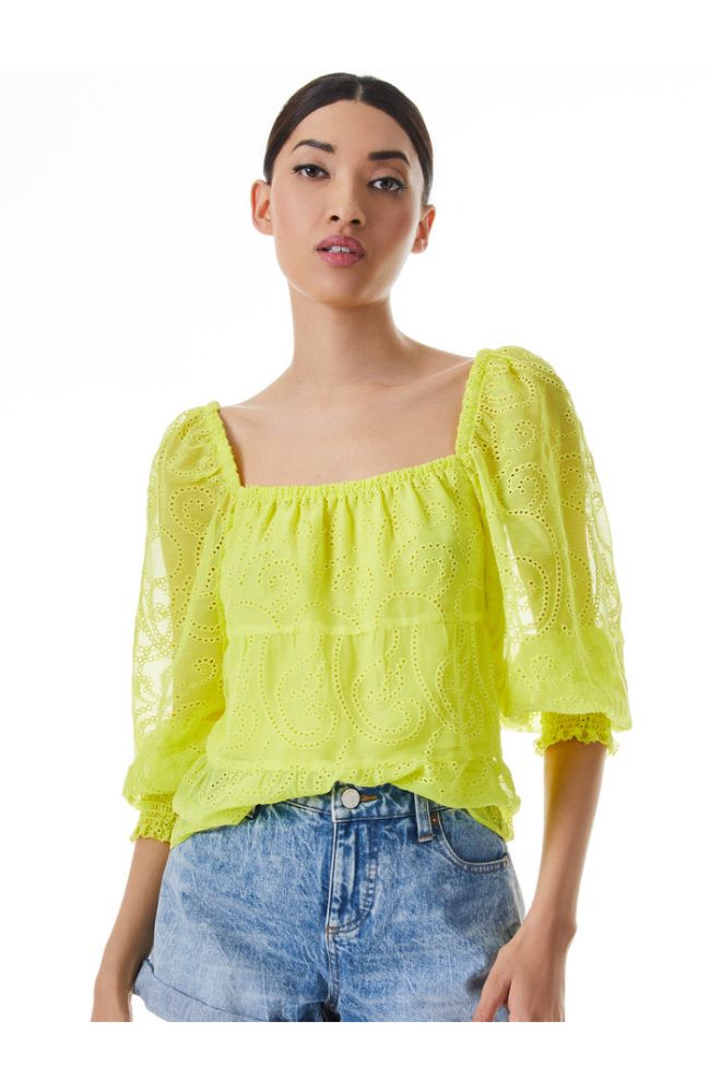 Rowa Smocked Cuff Top