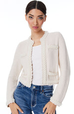 Noella Knit Jacket Faux Pearls