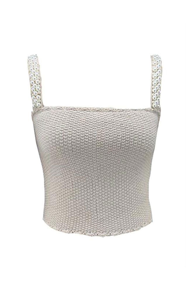 Sid Texture Tank Faux Pearls