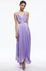 Arista Crossback Pleated Maxi Dress