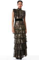 Tahara Ruffle Sleeve Maxi Dress