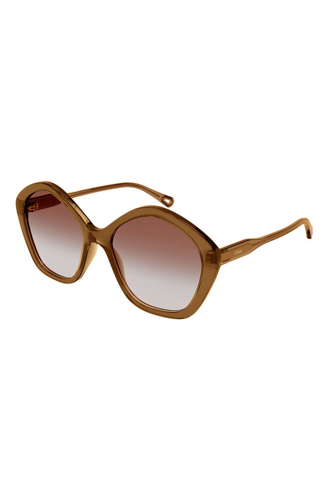 Chloe Sunglasses Pentagon Brown
