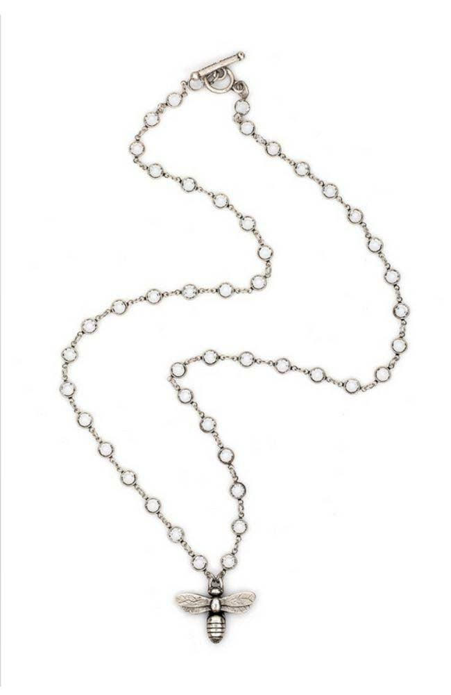 28" Channel Set Swarovski & Miel Pendant