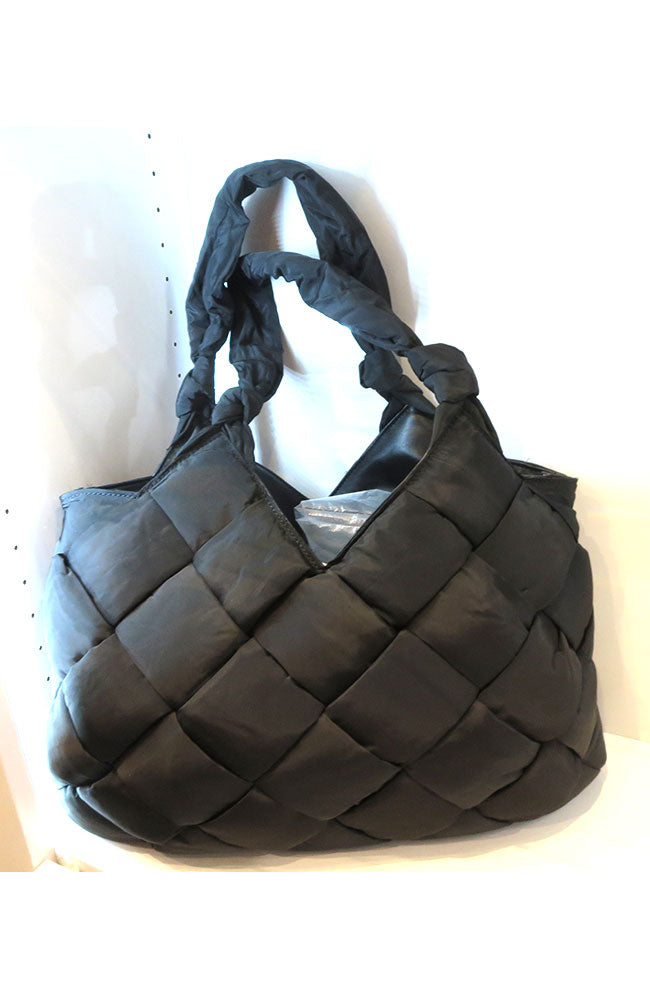 Woven Nylon Shopper Black