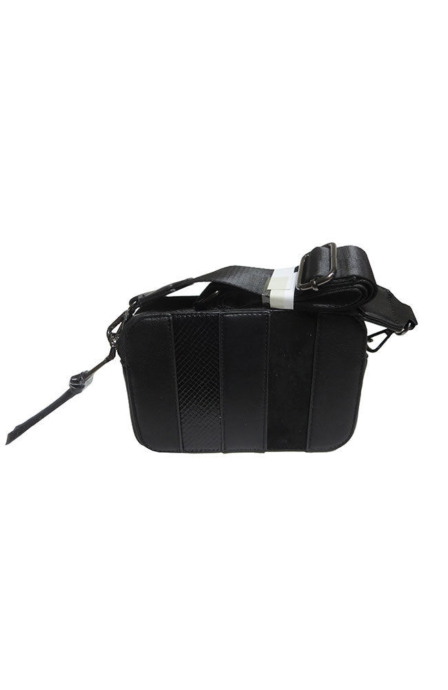 Mixed Material Crossbody Black