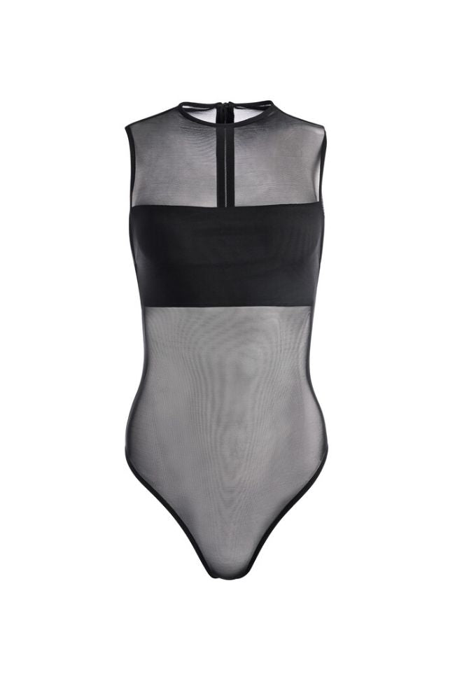 Nichol Turtleneck Mesh Bodysuit
