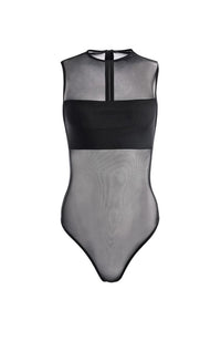 Nichol Turtleneck Mesh Bodysuit