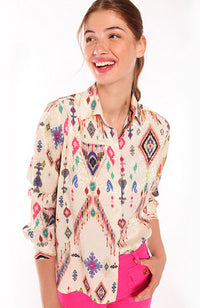 Isabella Print Button Up Top