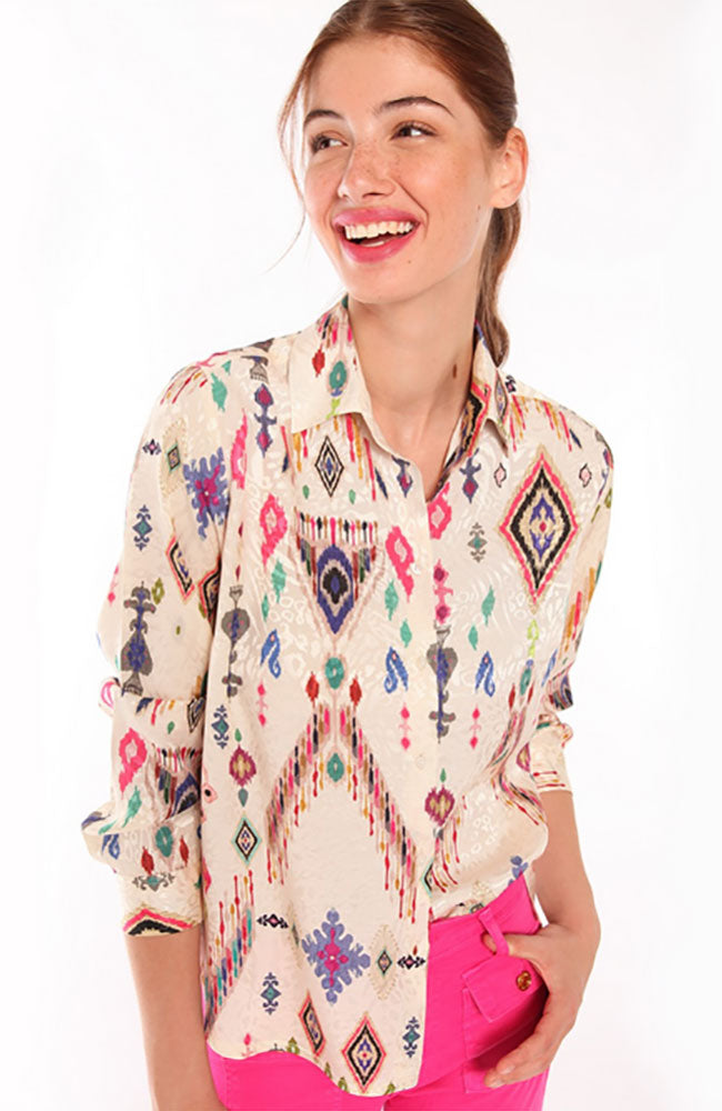 Isabella Print Button Up Top