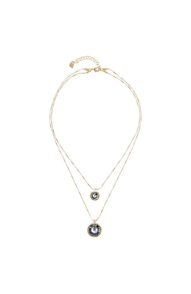 Double Trouble Necklace Gold and Swarovski Crystals