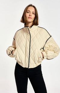 Cord Padded Cropped Bomber