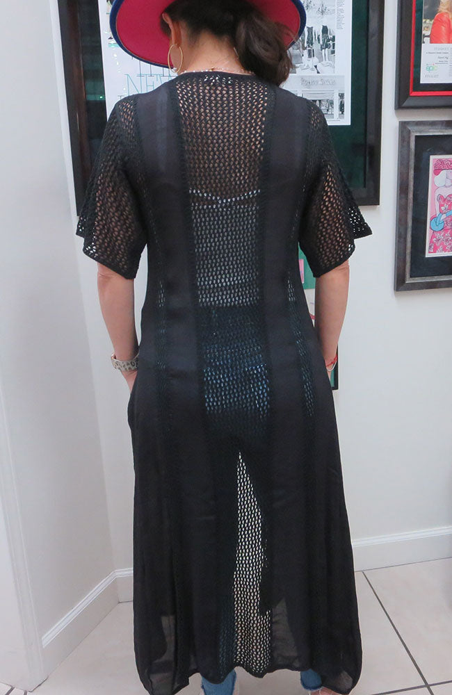 Tie Front Coverup in Black
