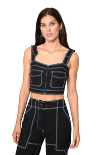 Triple Stitch Zip Front Bra