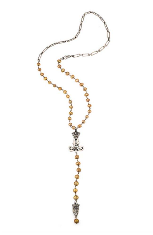 31" FW Pearl Necklace Paris Pendant